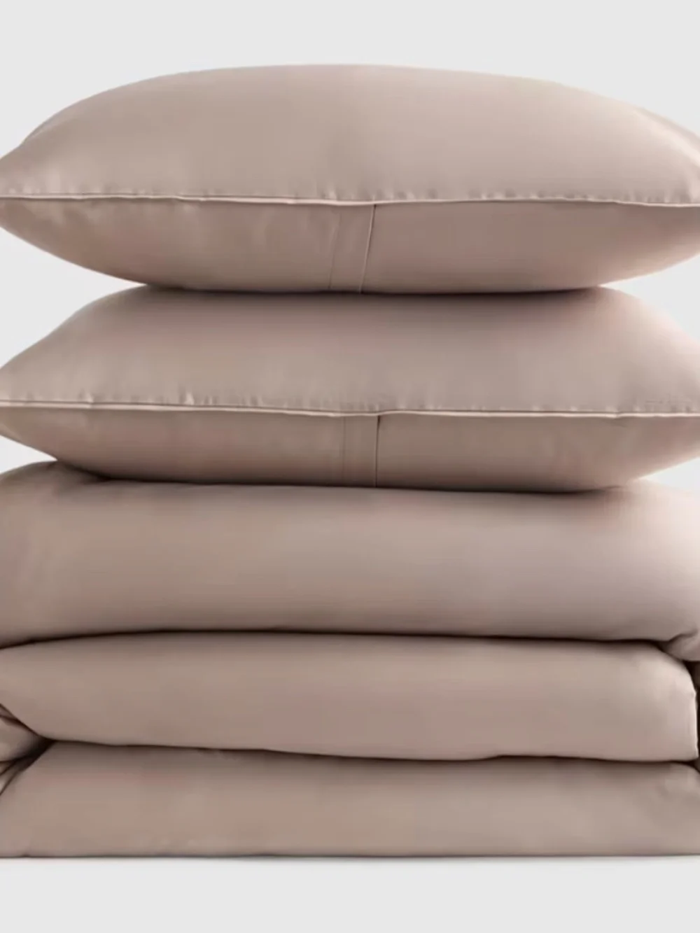 Quince Taupe Comforter with Cream Ribbon